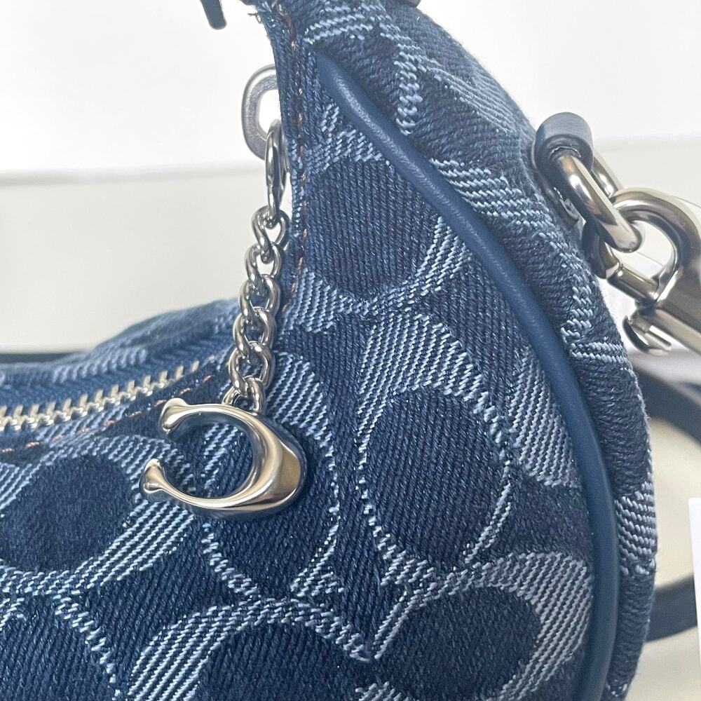 Coach Jonie Bag CAO04 Signature Denim Deep Blue Multi Crossbody Wristlet - Picture 6 of 13